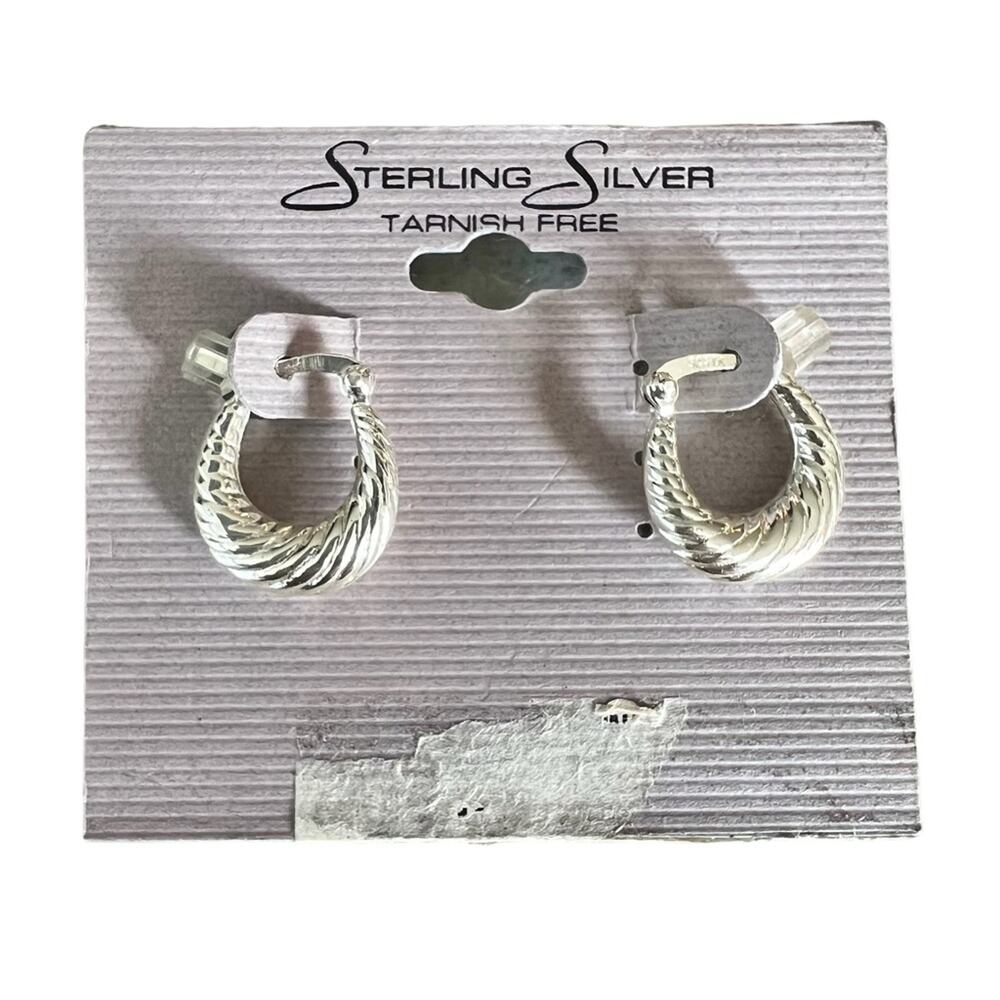 Sterling Silver Twisted Hoop Earrings NWT gift idea